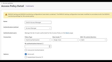 Access Manager - Access Policy for WiFi and wired