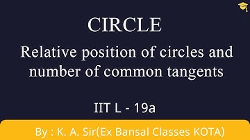 Circle L-19a | Number of common tangents to the circle | IITJEE| NCERT|12th| Maths