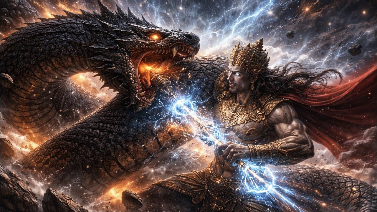 इंद्र बनाम वृत्र | हिंदू पौराणिक कथाओं का महायुद्ध | वर्षा, वज्र और धर्म की विजय | Vritra Vadh