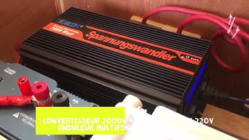 Convertisseur 2000W 4000 DC 12V à AC 220V Onduleur Multifonction LCD 2 1A USB