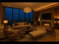 8 Hour Jazz &amp; Lofi | Cozy Penthouse Fireplace Ambience for Focus, Sleep &amp; Study