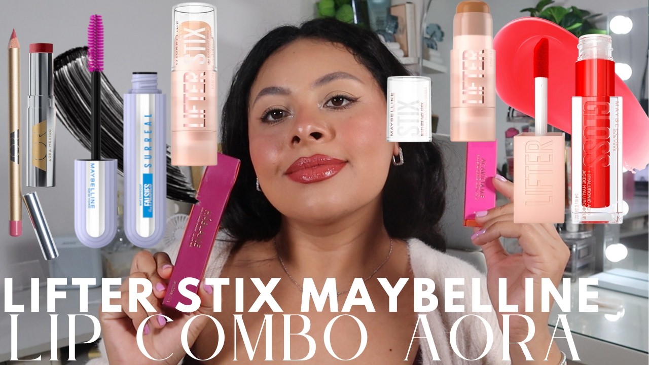 MAYBELLINE LIFTER STIX, MASCARA SURREAL, LIFTER GLOSS 023, LABIAL Y BÁLSAMO AORA MEXICO| HolaLizy 🦋