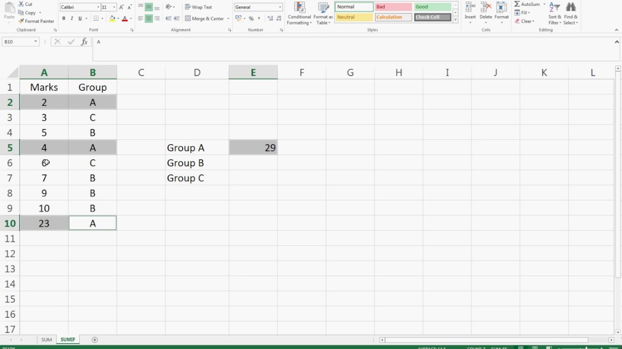 Excel SUMIF Function Sum Columns or Rows with Certain Criteria Excel in Minutes - YouTube
