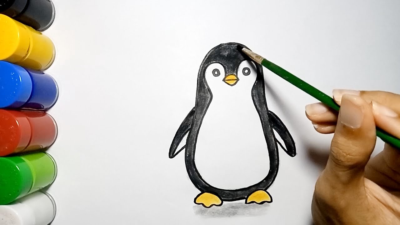 How To Draw Penguin Easy Step By Step Cara Menggambar Pinguin Mudah YouTube