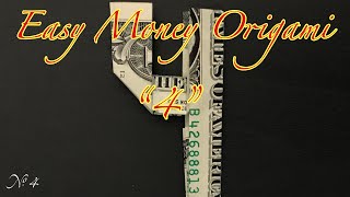 $1 Money Origami “4”  US dollar bill origami, Gift idea / お札で折り紙