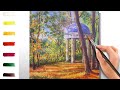 Осенний парк. Беседка. Как нарисовать 🎨АКРИЛ! Сезон 8-12 | Мастер-класс ДЕМО