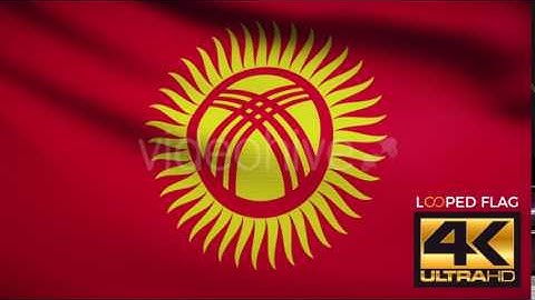 Flag 4K Kyrgyzstan On Realistic Looping Animation With Highly Detailed Fabric