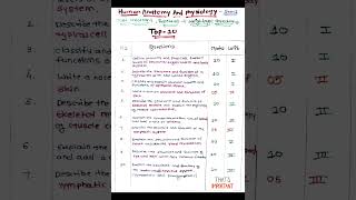 human anatomy and physiology important questions - repeated + high weightage questions semester 1