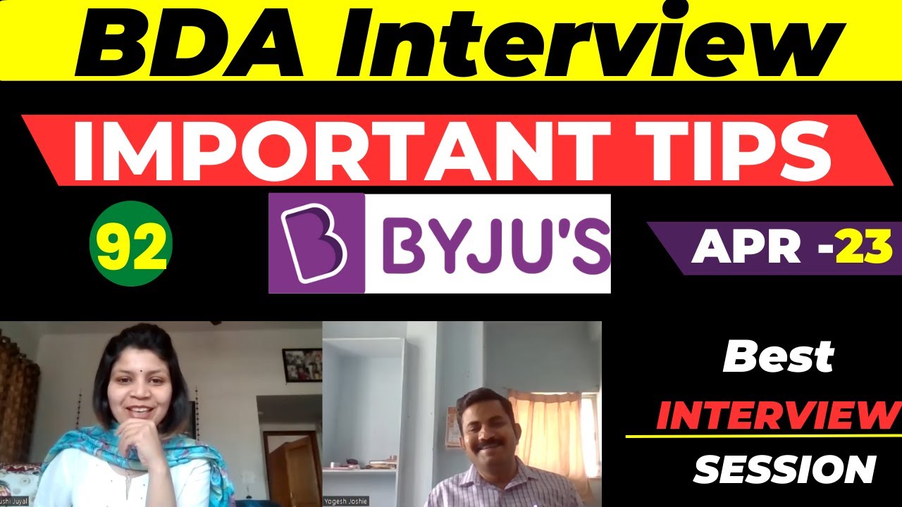 Byju's Bda Interview Preparation | Sales Interview Training | Session ...