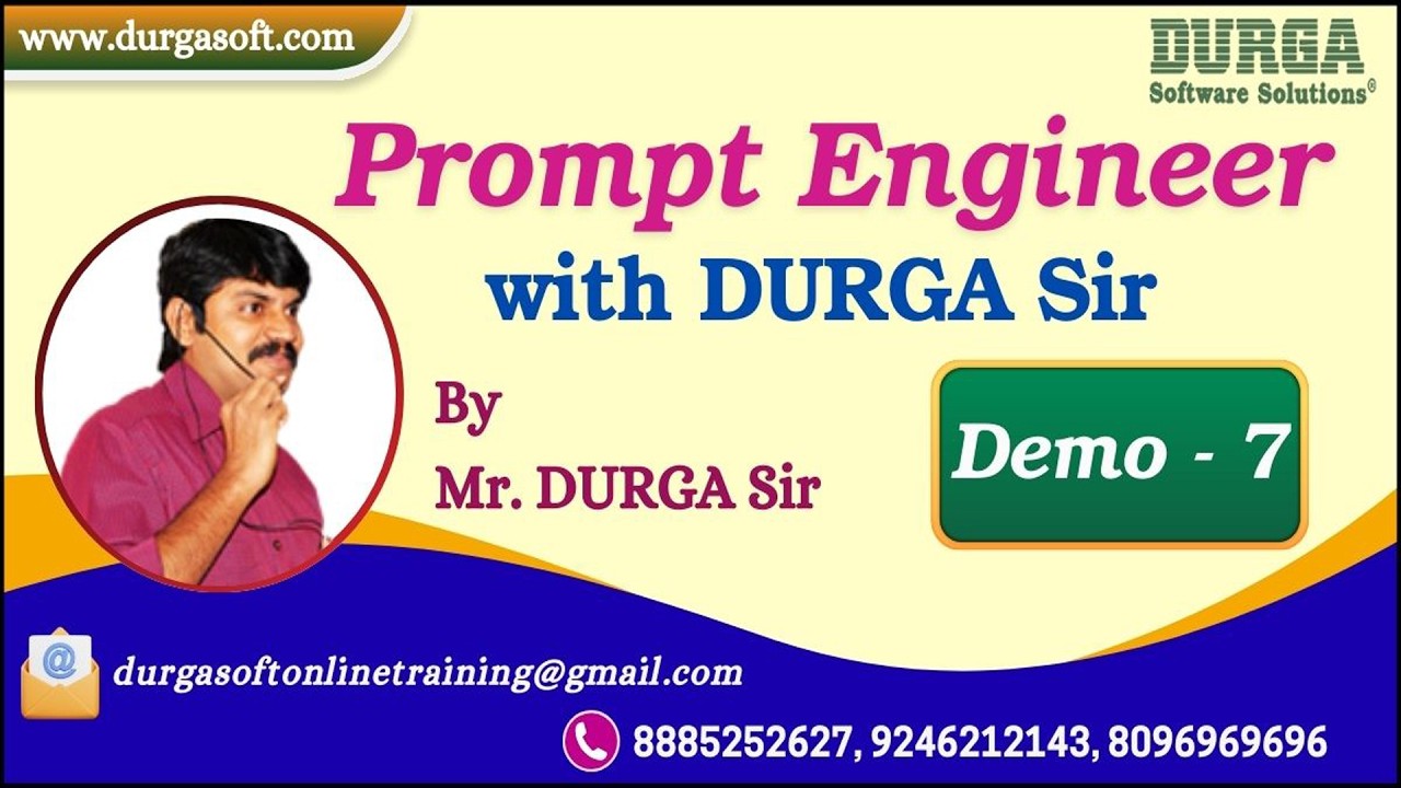 Prompt Engineer with DURGA Sir tutorials || Demo - 7 || by Mr. DURGA ...
