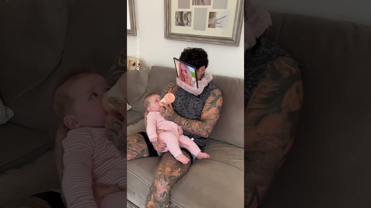 Dad Outsmarts Baby While Feeding