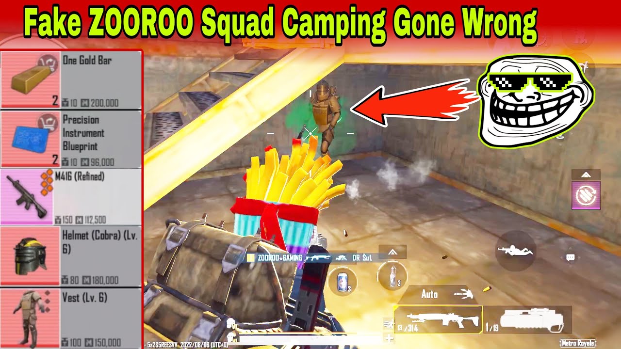 Fake ZOOROO Camping In Tunnel For My Radiation Loot – Pubg Mobile Metro Royale Mode Gameplay