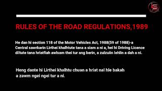 Rules of The Road Regulations,1989 MIZO || Driving Licence diltu te tan hriat ngei ngei tur screenshot 5