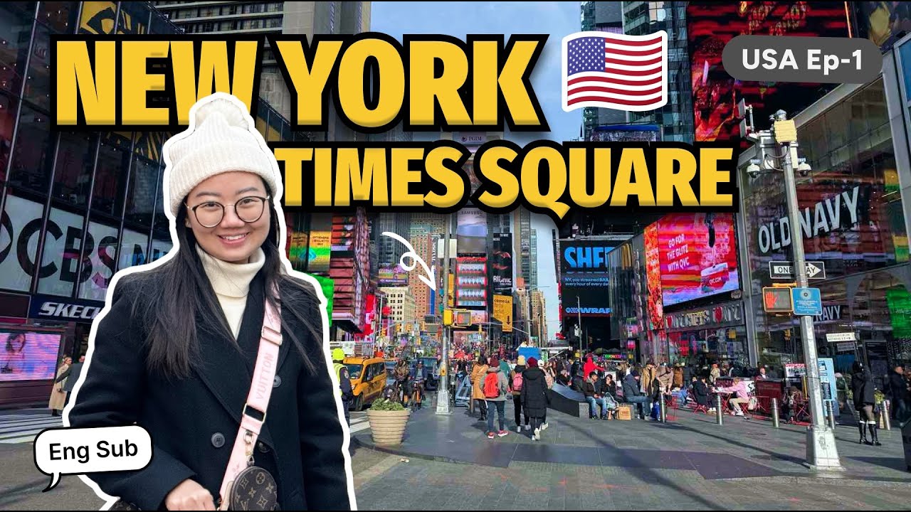 New York , US ကို Bangkok ကနေ တစ်ယောက်တည်းသွားမယ် ၊ Times Square ကိုလည်မယ် [Eng Sub]