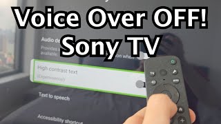 Sony Smart TV: How to Turn Off Voice Over!