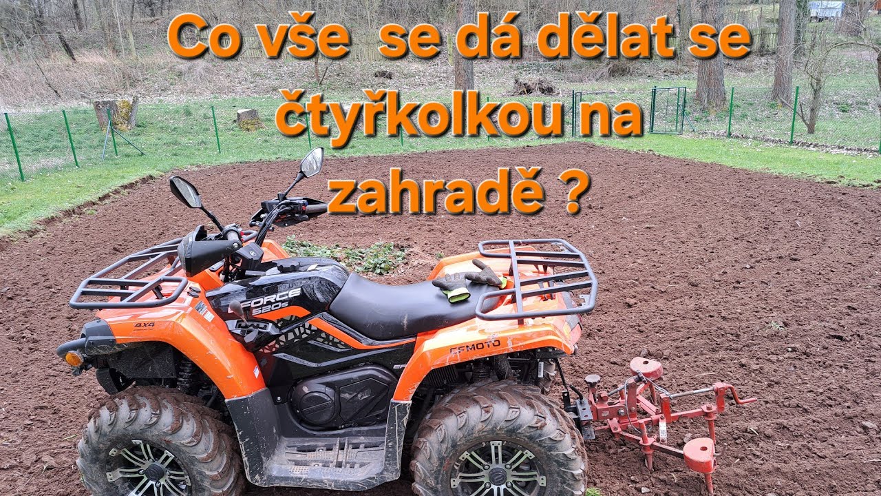 Zahradní práce se čtyřkolkou 
