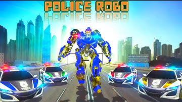 Police robot car transformation Android/ios gameplay🤯!! Save earth from enemies!! 🔥🔥