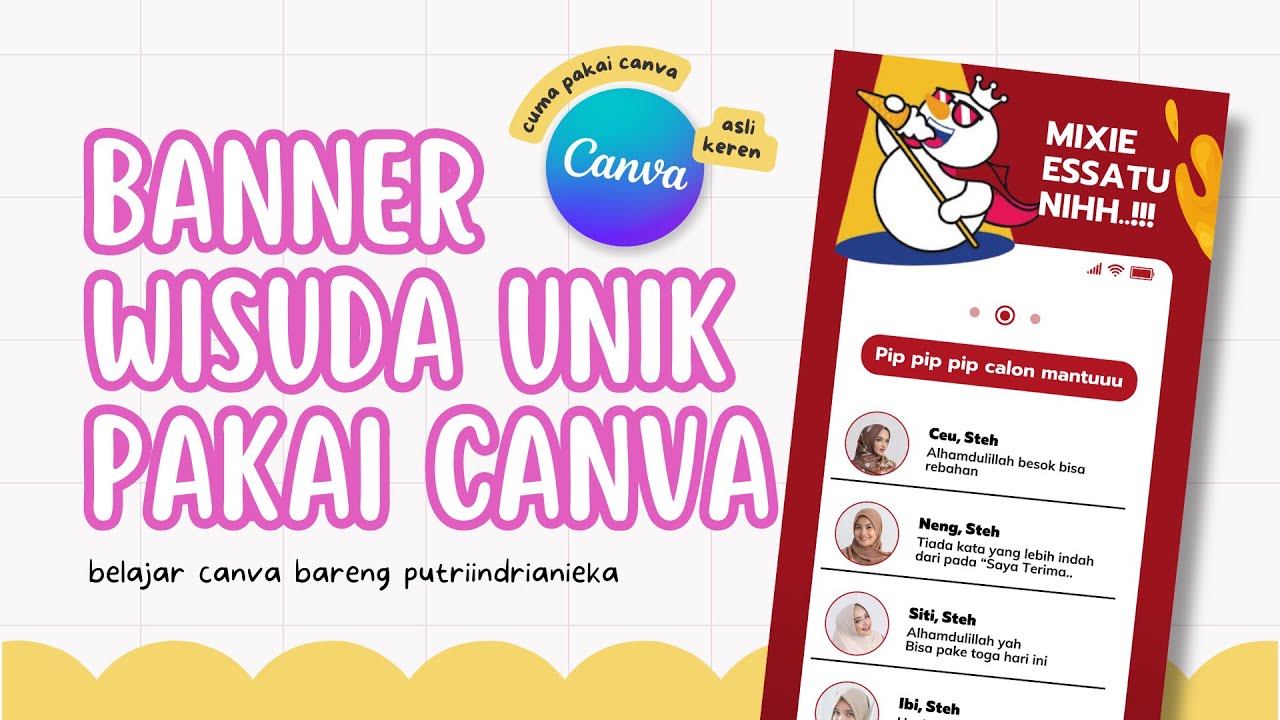 CARA MEMBUAT DESAIN SPANDUK/BANNER WISUDA UNIK KEREN SIMPLE ANTI BUREM