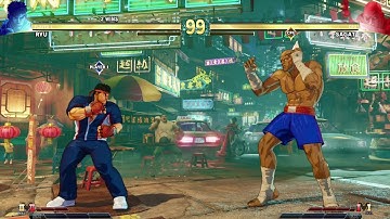 Ryu Vs Sagat (Hardest AI) Street Fighter V:CE