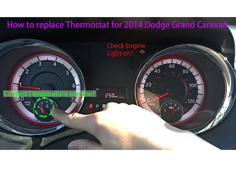 Error code P0128 Coolant Temperature too low  How to replace thermostat on 2014 Dodge Grand Caravan