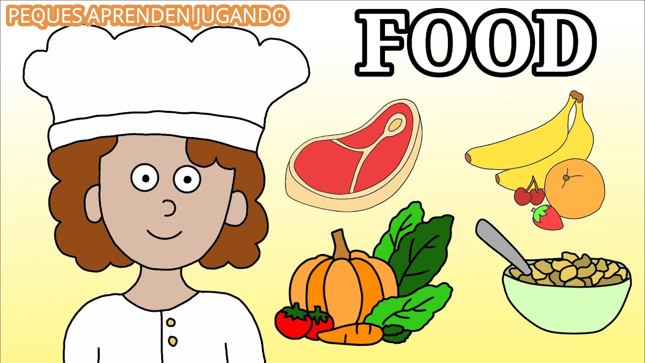 Alimentos en inglés para niños Food vocabulary Video de Peques Aprenden