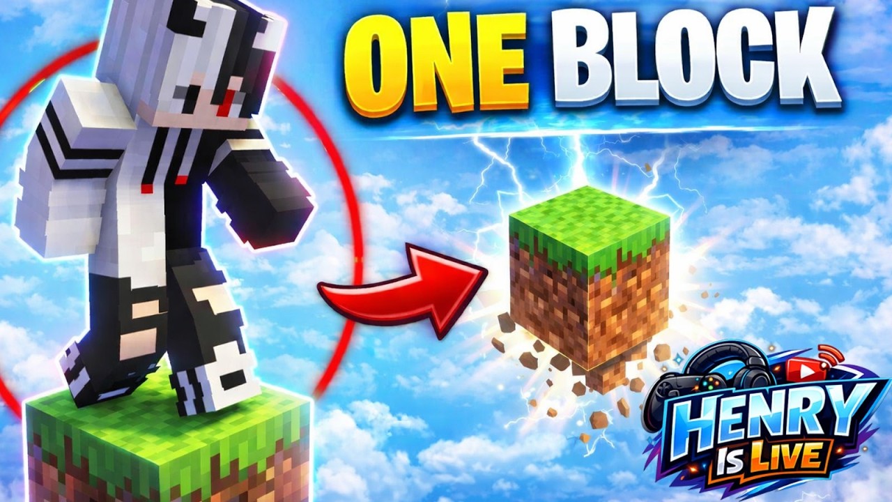 NEW ONE BLOCK SERIES DAY :- 1 | MINECRAFT LIVE | ‪@HenryPlayzz12 - YouTube
