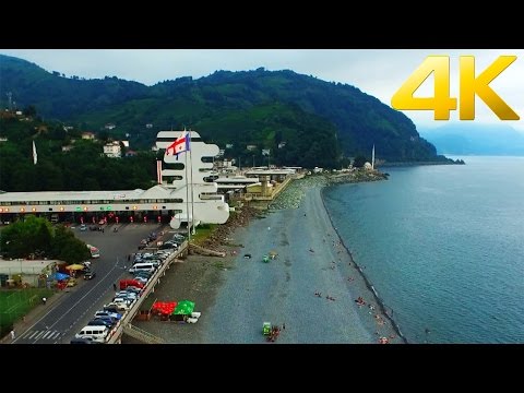 Cold War Frontline Georgia Turkey border, Sarpi,სარფის საბაჟო, aerial video footage   DJI Inspire 1