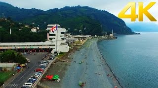 Cold War Frontline Georgia Turkey border, Sarpi,სარფის საბაჟო, aerial video footage   DJI Inspire 1