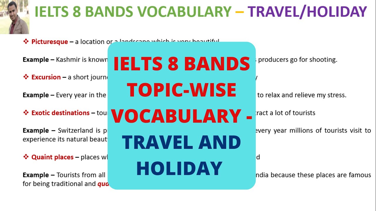 IELTS 8 BANDS VOCABULARY TRAVEL HOLIDAY