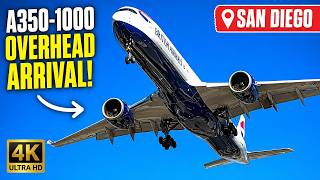 [4K] ✈️ British Airways OVERHEAD Arrival | Close Up and Loud Arrival into San Diego