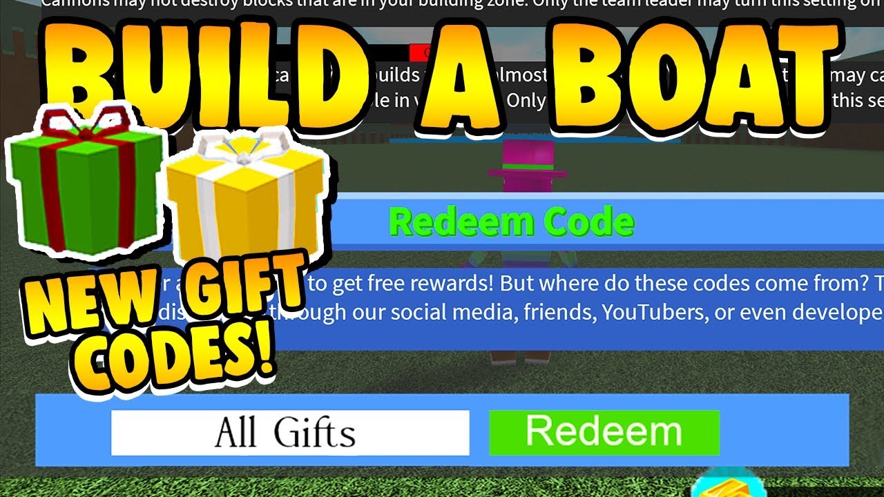 Build A Boat New Gift Codes 2 New Codes Youtube - roblox build a boat november codes how to get free robux in meep