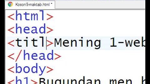 html haqida 1 o`zbekcha videodars