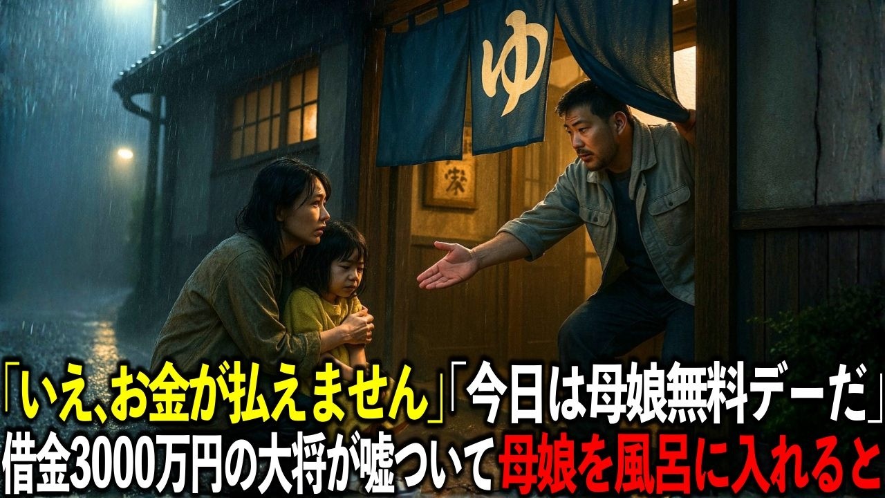 借金3000万円廃業寸前の銭湯大将がずぶ濡れ母娘をタダで風呂に入れた…後日、３人がまさかの事態に・・・