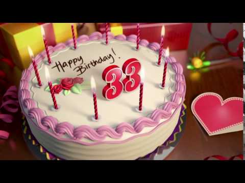 Happy 33rd Birthday Cake Animation