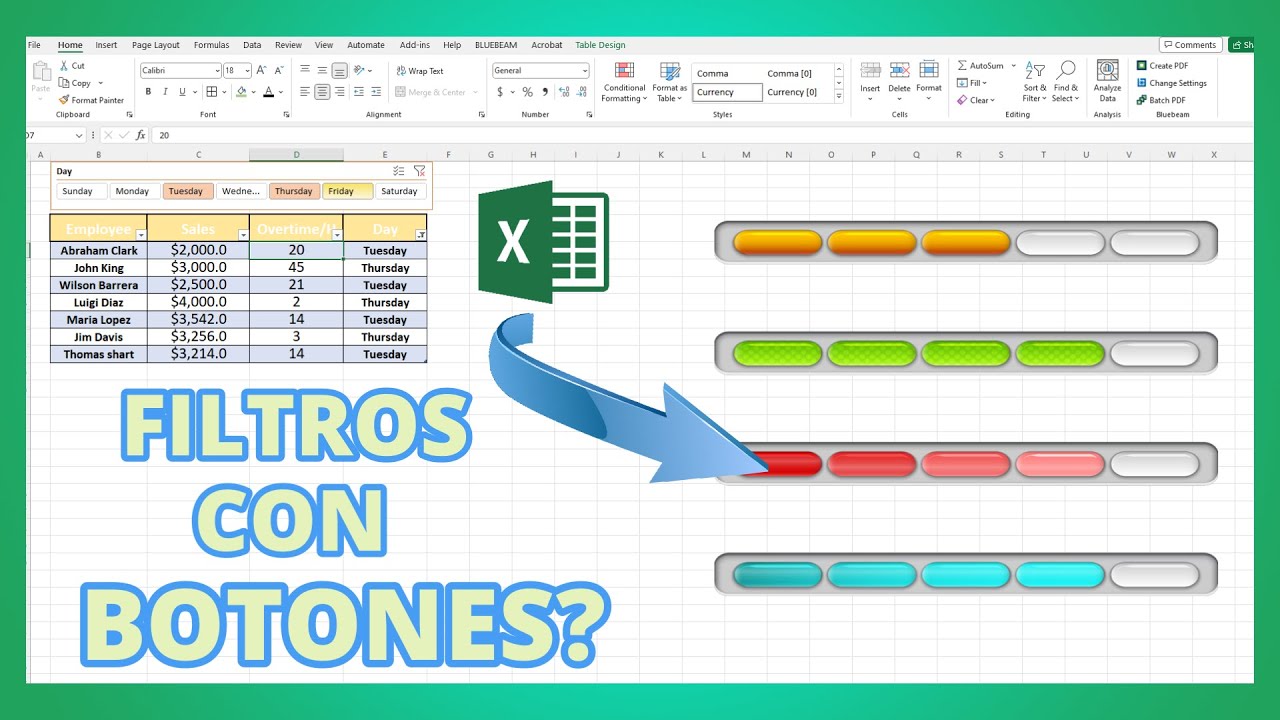 Cómo FILTRAR Datos con botones en tu tabla de Excel 👌👍👌 YouTube