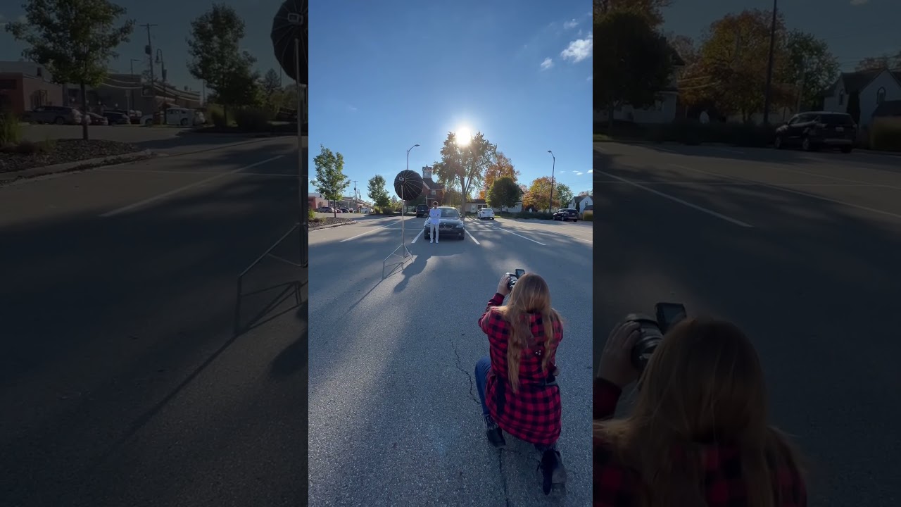 High school senior portraits with BMW 