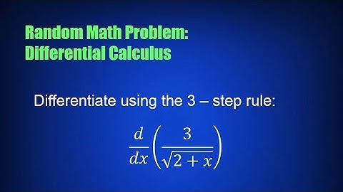 Random Math Problem: Differential Calculus