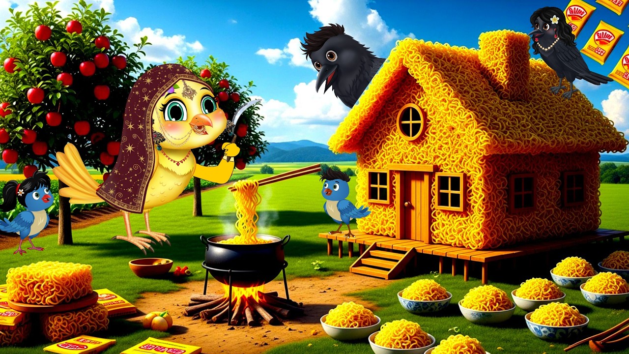 चिड़िया का चोमिन घर | chidiya new cartoon | Episode Hindi | Chidiya Wala Cartoon | Chidiya Ka Apple |