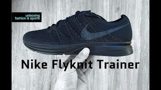 Nike Flyknit Trainer ‘Triple Black’ | UNBOXING & ON FEET | fashion shoes | 2018 | 4K