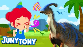 *NEW* Do the Dino Stomp | 🎺🦕 Parasaurolophus Songs | Dinosaur Songs for Kids | JunyTony
