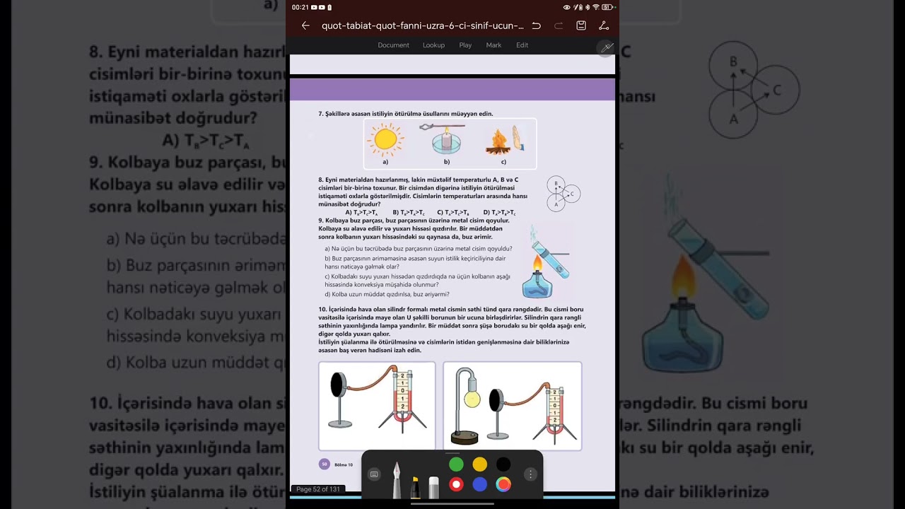6 sinif Təbiət,2 ci hissə səh 49,50 ümumiləşdirici tapşırıqlar izahı