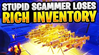 Stupid Scammer Gets Scammed For RICHEST Inventory In Fortnite Save The World