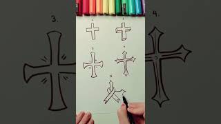 5 ways to draw a cross, wait til the last one! #howtodraw