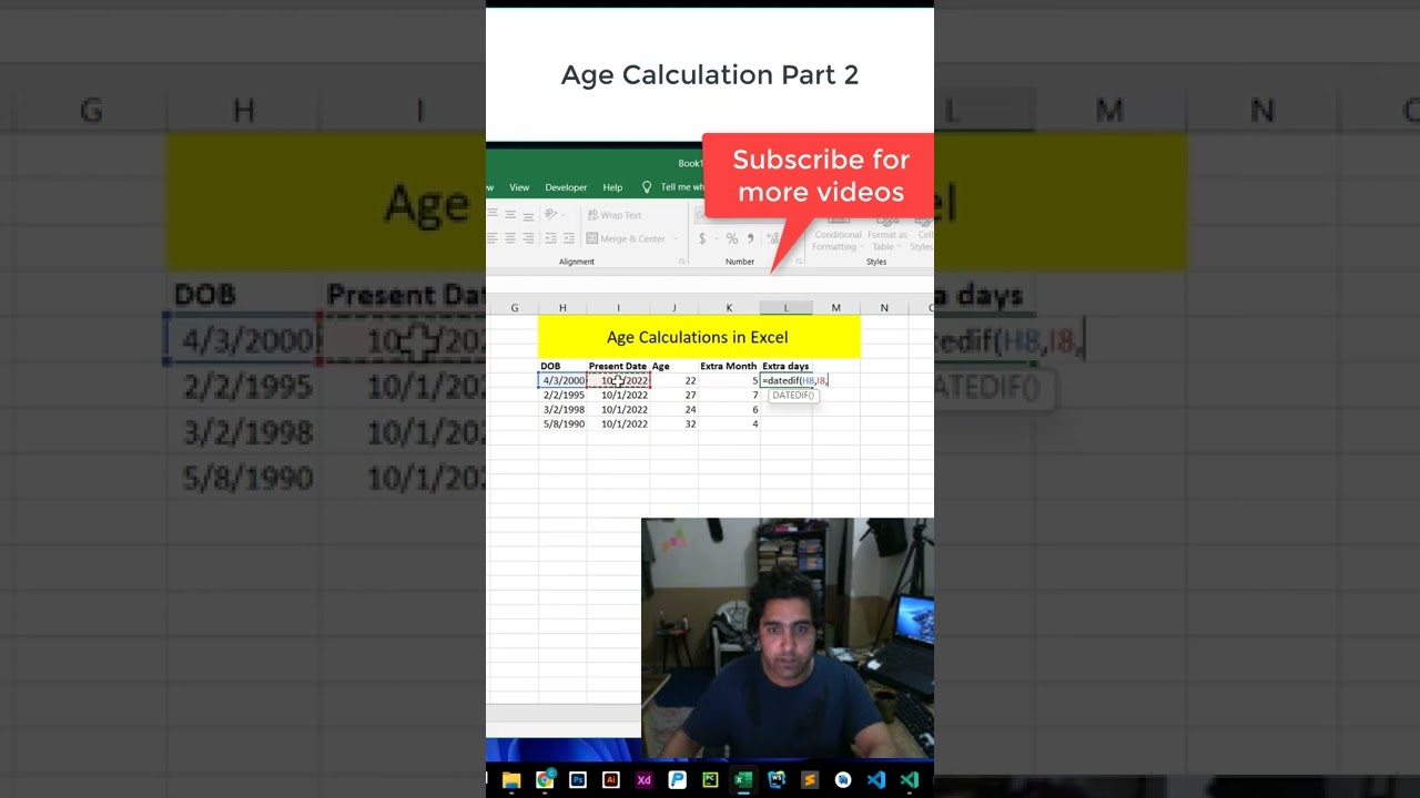Complete Age Calculation in Excel Part 2