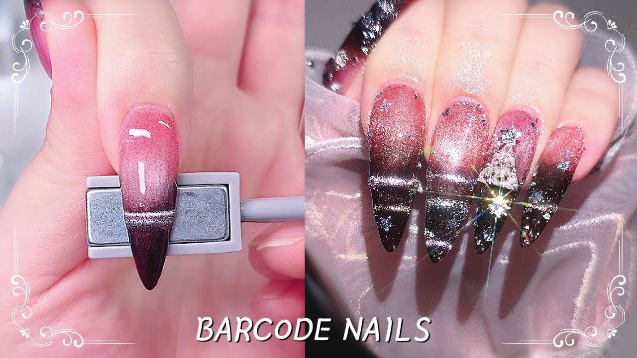 바코드 네일 제일 쉽게 하는법💅🏻 / 네일몰의 야젤 신상 컬러 소개까지~ / 셀프네일 / 네일아트 / 네일asmr / nails / 네일연장 / 핀터레스트네일 / 줄무늬네일