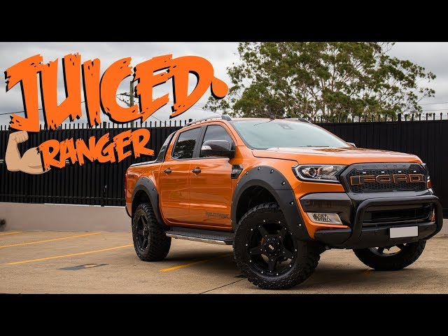 JMR Creative Design Ford Ranger Wildtrak. Wrapped in matte metallic & fluro  orange film. XD SERIES® ROCKSTAR 2 Wh…