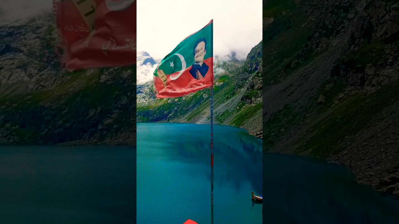 Imran khan Pti flag on Katora Lake swat kumrat valley 