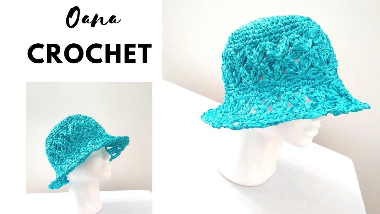 CAPPELLO GELSOMINO IN RAFIA BY OANA - YouTube | Motivi per cappelli all' uncinetto, Stivaletti a uncinetto, Cappelli all'uncinetto