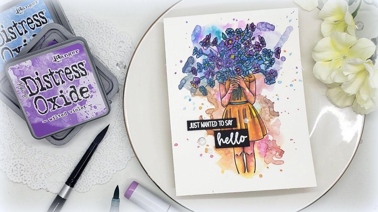 Messy Background Watercolor with Distress Oxides - YouTube