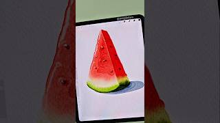 Simple Watermelon Slice 🍉 #procreate #shorts #watercolor #art